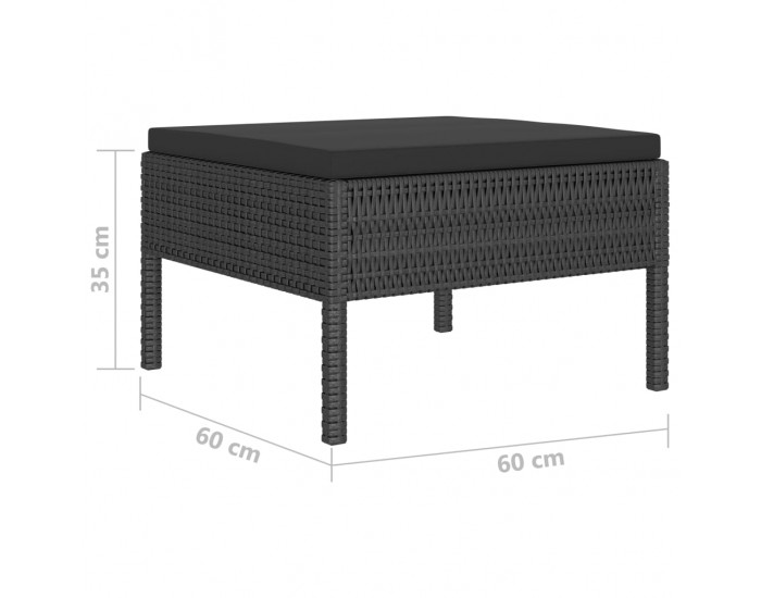 Sonata Set mobilier de grădină cu perne, 6 piese, negru, poliratan
