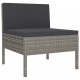 Sonata Set mobilier de grădină cu perne, 9 piese, gri, poliratan