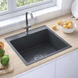 Sonata Ръчно изработена кухненска мивка отвор за смесител черна инокс - Chiuvete