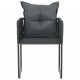 Sonata Външни столове с възглавнички, 4 бр, полиратан, черни