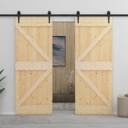 Sonata Плъзгаща врата с монтажни части, 80x210 см, борово дърво масив - Afaceri și industrie