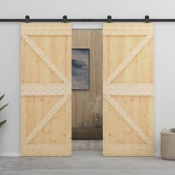Sonata Плъзгаща врата с монтажни части, 80x210 см, борово дърво масив - Afaceri și industrie