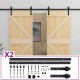 Sonata Плъзгаща врата с монтажни части, 80x210 см, борово дърво масив
