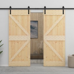 Sonata Плъзгаща врата с монтажни части, 80x210 см, борово дърво масив - Afaceri și industrie