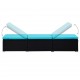 Sonata Градински шезлонги с маса за чай, 3 части, полиратан, черни