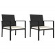Sonata Градински трапезни столове, 2 бр, полиратан, черни
