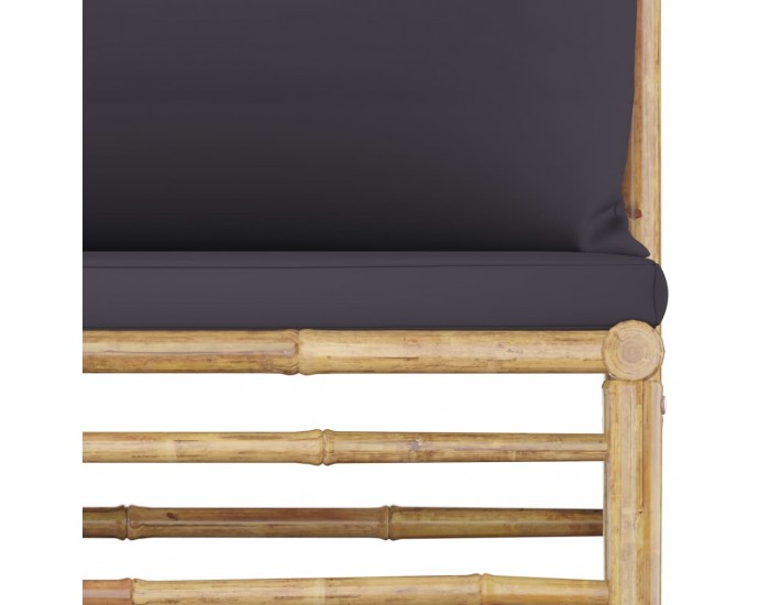 Sonata Set mobilier de grădină cu perne gri închis, 9 piese, bambus