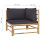 Sonata Set mobilier de grădină cu perne gri închis, 9 piese, bambus