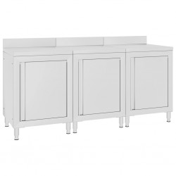 Sonata Търговска работна маса с шкаф 180x60x96 см неръждаема стомана - Afaceri și industrie