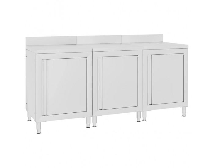 Sonata Търговска работна маса с шкаф 180x60x96 см неръждаема стомана