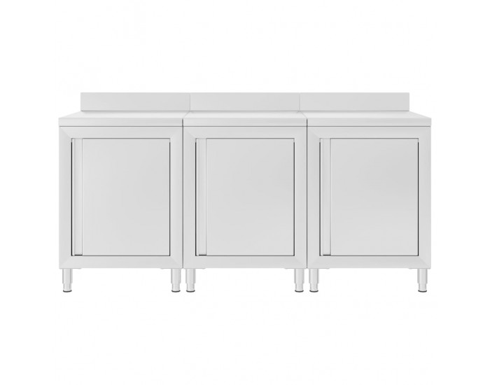 Sonata Търговска работна маса с шкаф 180x60x96 см неръждаема стомана