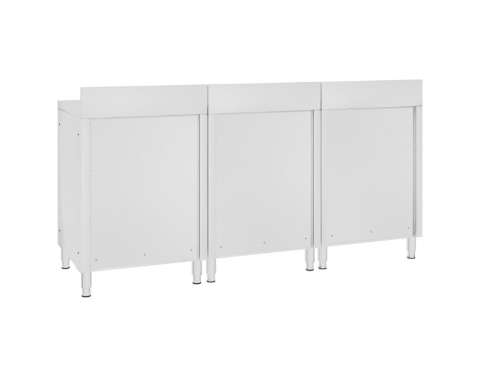 Sonata Търговска работна маса с шкаф 180x60x96 см неръждаема стомана
