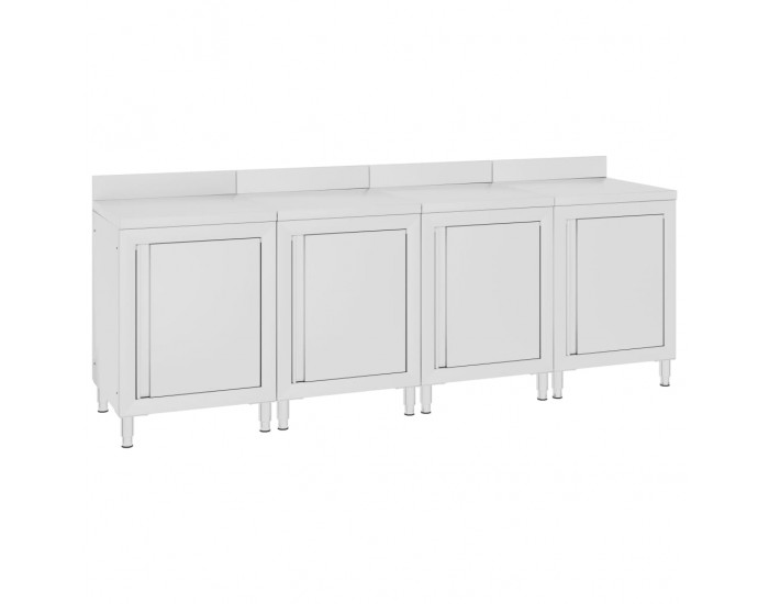 Sonata Търговска работна маса с шкаф 240x60x96 см неръждаема стомана