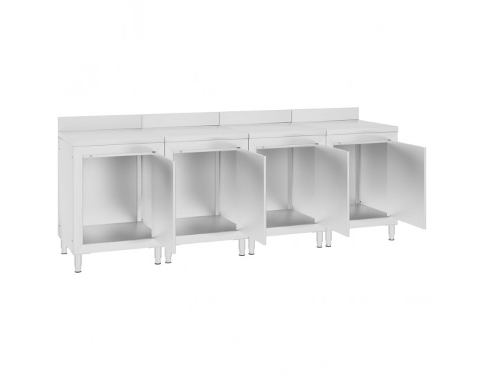 Sonata Търговска работна маса с шкаф 240x60x96 см неръждаема стомана