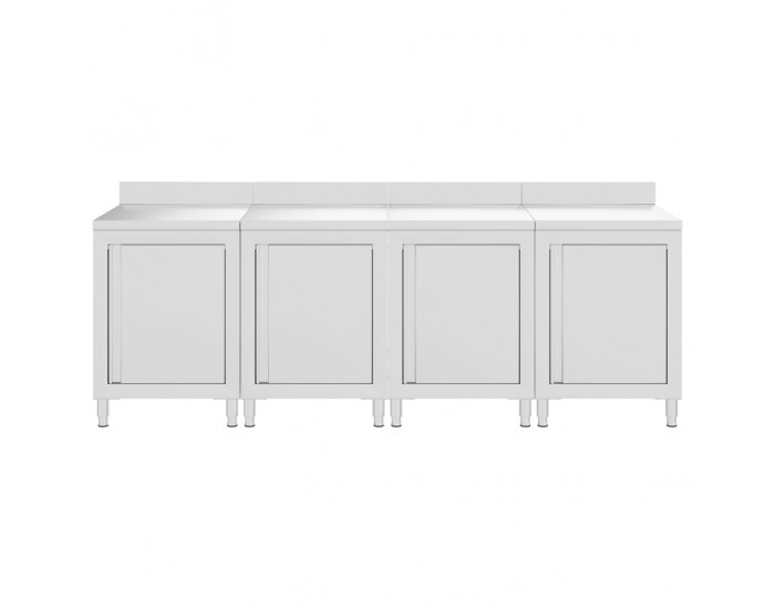 Sonata Търговска работна маса с шкаф 240x60x96 см неръждаема стомана