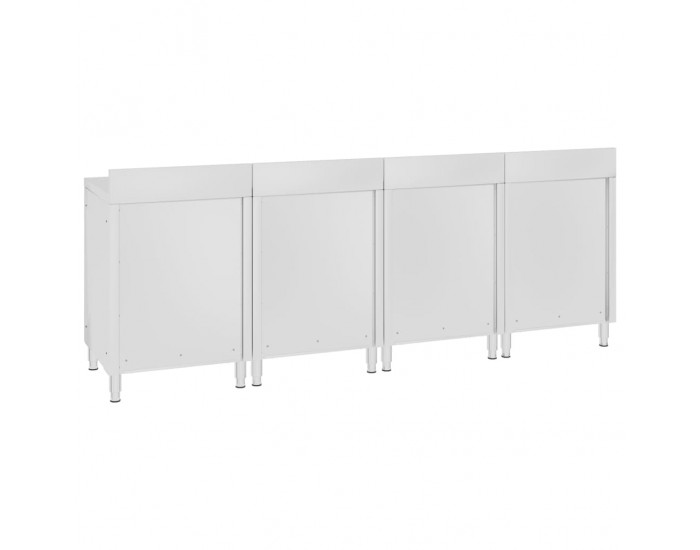 Sonata Търговска работна маса с шкаф 240x60x96 см неръждаема стомана