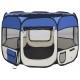 Sonata Сгъваема кучешка кошара с чанта за носене, синя, 90x90x58 см