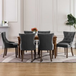 Sonata Трапезни столове, 6 бр, сиви, текстил - Scaune de dining