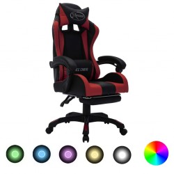 Sonata Геймърски стол RGB LED виненочервено/черно изкуствена кожа - Scaune speciale