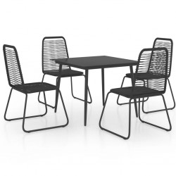 Sonata Градински трапезен комплект, 5 части, PVC ратан, черен - Seturi pentru exterior