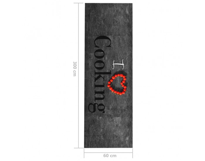 Sonata Кухненско килимче, перимо, надпис "Cooking", 60x300 см