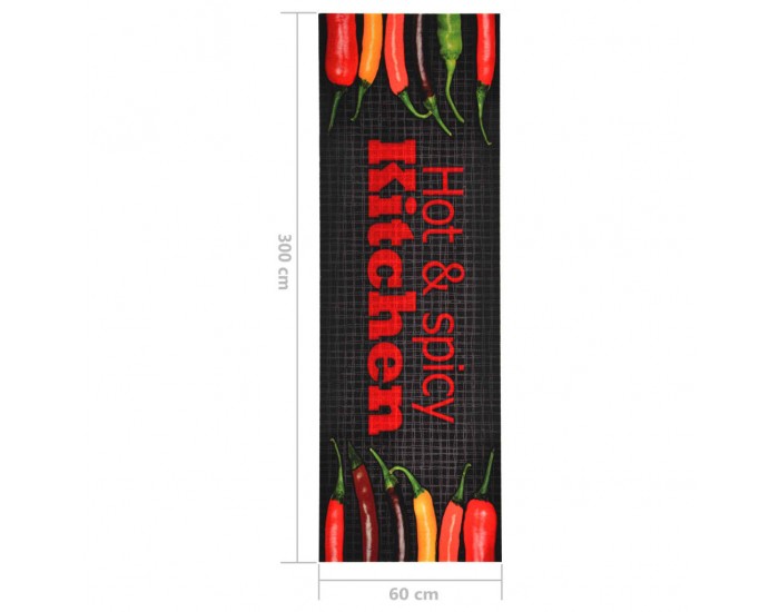 Sonata Кухненско килимче, перимо, надпис "Hot & Spicy", 60x300 см