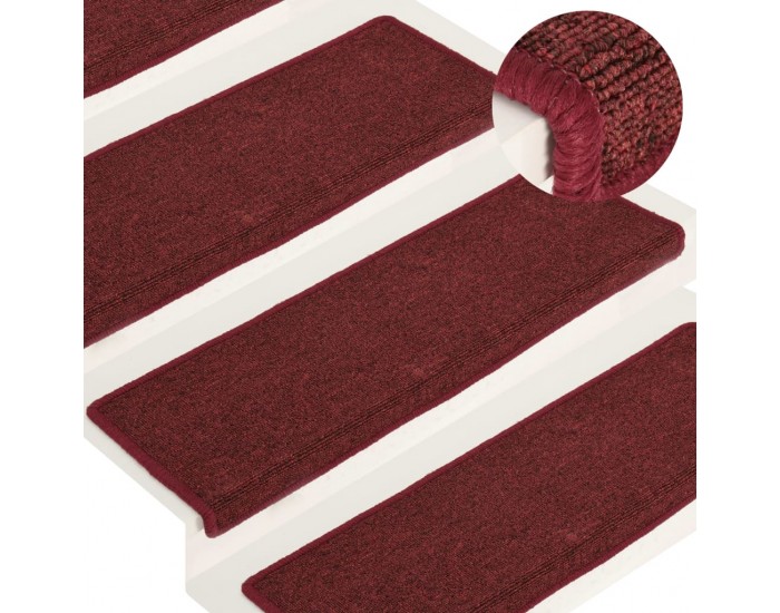 Sonata Постелки за стъпала, 15 бр, 65x25 см, матово червени