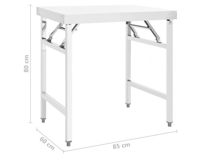 Sonata Кухненска сгъваема работна маса 85x60x80 см неръждаема стомана