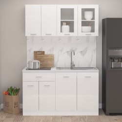 Sonata Комплект кухненски шкафове от 4 части, бял гланц, ПДЧ - Comparare produse