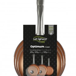 Комплект, 3 тигана с два стъклени капака - San Ignacio Optimum Copper - Ustensile de bucătărie