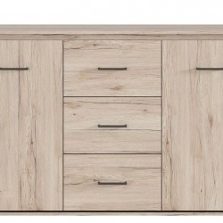 Скрин с две врати и три чекмеджета Ronse KOM2D3S - Black Red White
