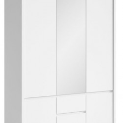 Трикрилен гардероб KASPIAN SZF5D2S бял - Dulapuri