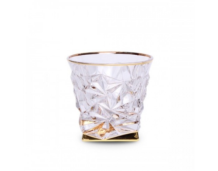 Кристални чаши за уиски Bohemia Glacier Gold 6 броя 350 мл