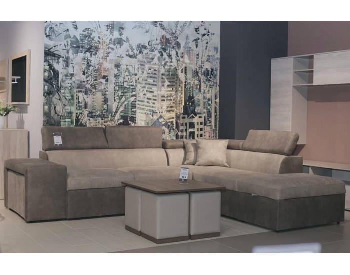 Ъглов диван модел Belen, Beige Tortora