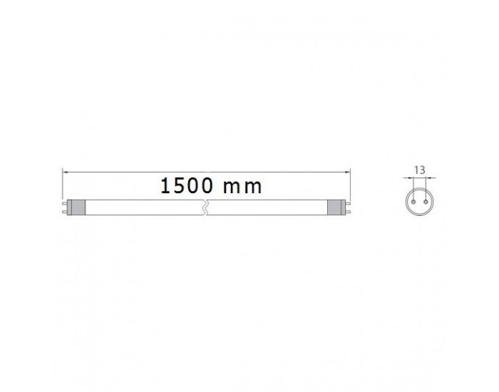 LED пура T8, 1500mm, 24W, AC220V