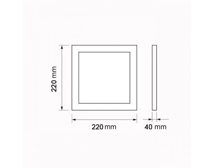 LED панел за външен монтаж, квадратен, 18W с включен драйвър