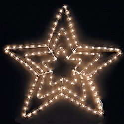 Тройна звезда, 120 топло бели LED лампички - Decorațiuni
