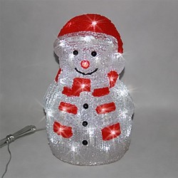Снежен човек, акрилна фигура - 40 бели LED лампички - Decorațiuni