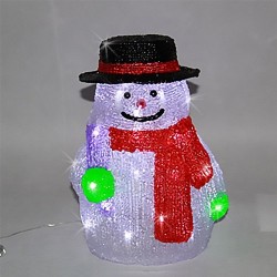Снежен човек, акрилна фигура - 30 бели LED /диодни/ лампички. - Decorațiuni