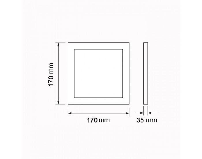 LED панел за външен монтаж, квадратен, 12W с включен драйвър