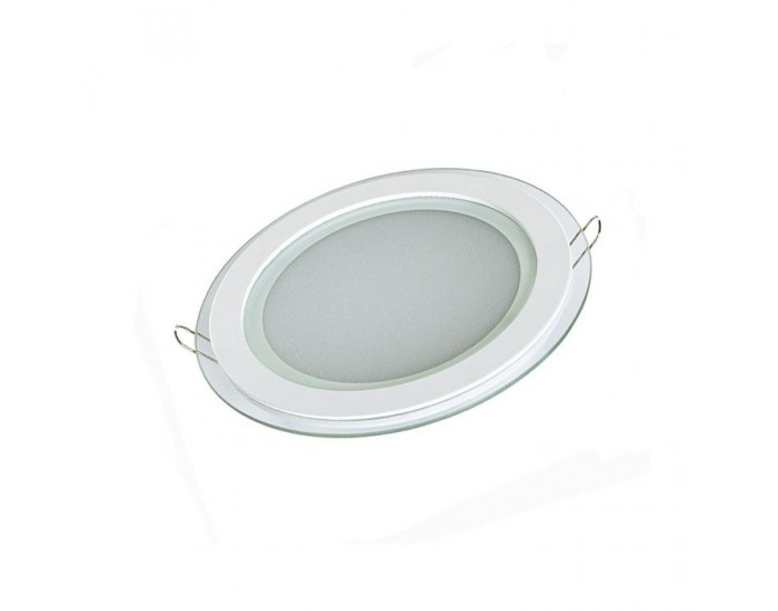 Стъклен LED панел, кръг, 18W, AC220V или DC12V