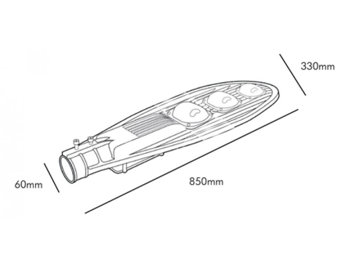 Корпус за улична LED лампа с максимална мощност 150W