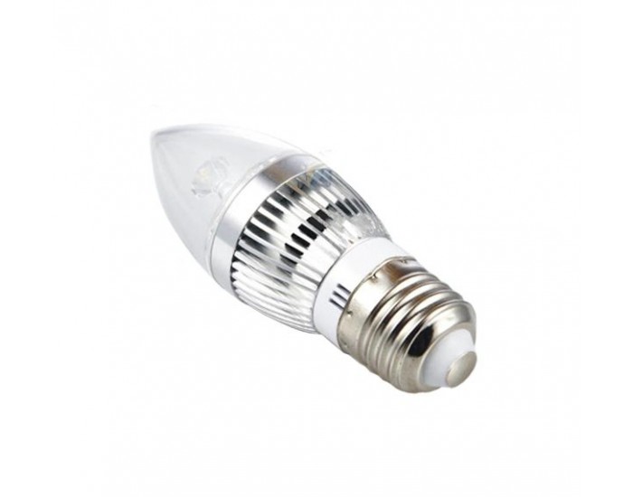LED свещичка 3х1W, цокъл E27, 220V или 12V, клас A