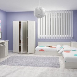 Детска стая за матраци 82/190 Batman-dst, бял дъб - Seturi mobilier pentru copii