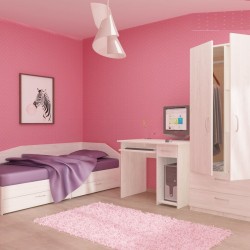 Детска стая за матраци 82/190 Duga-dst, бял дъб - Seturi mobilier pentru copii