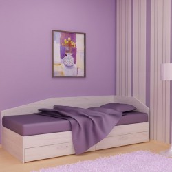 Легло за матрак с чекмеджета 120/190 Krisi-dst, бял дъб - Cameră copii