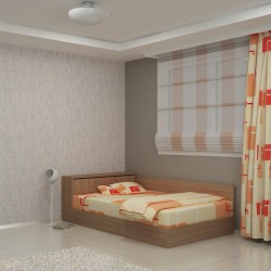 Легло за матрак 120/190 Prista-dst, дъб амбер - Cameră copii