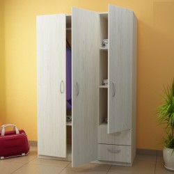 Трикрилен гардероб G 12-dst, бял дъб - Dulapuri