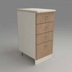 Кухненски модул MK-43 dst, 900/400/600-480, бежово и дъб амбер - Bucătării modulare