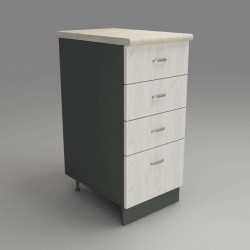 Кухненски модул MK-43 dst, 900/400/600-480, антрацид и бял дъб - Bucătării modulare
